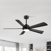 56 Inch 5-Blade Integrated Ceiling Fan with LED Light and Remote,6" and 12" Downrod Included